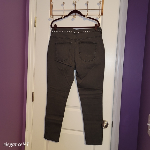 Express High Rise Studded Gray Legging Jeans Sz: 18 NWT - Picture 5 of 6